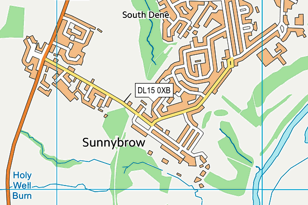 DL15 0XB map - OS VectorMap District (Ordnance Survey)