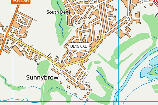 DL15 0XD map - OS VectorMap District (Ordnance Survey)