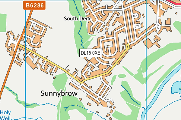 DL15 0XE map - OS VectorMap District (Ordnance Survey)
