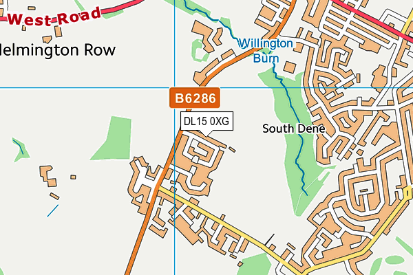 DL15 0XG map - OS VectorMap District (Ordnance Survey)