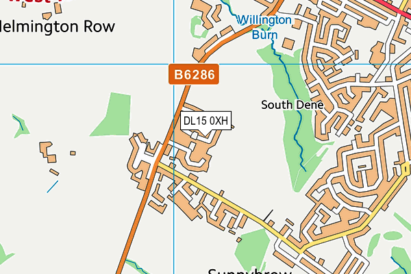 DL15 0XH map - OS VectorMap District (Ordnance Survey)