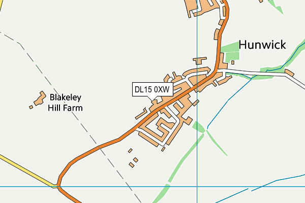 DL15 0XW map - OS VectorMap District (Ordnance Survey)