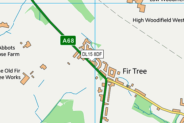 DL15 8DF map - OS VectorMap District (Ordnance Survey)