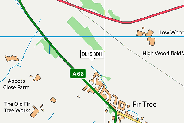 DL15 8DH map - OS VectorMap District (Ordnance Survey)