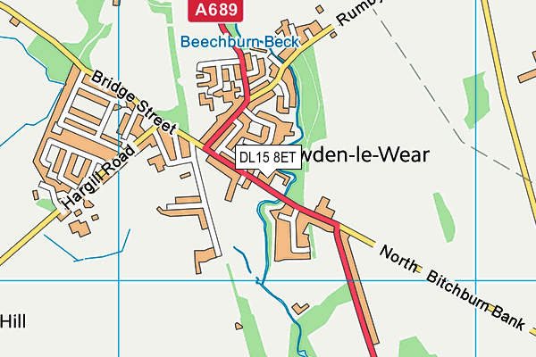 DL15 8ET map - OS VectorMap District (Ordnance Survey)