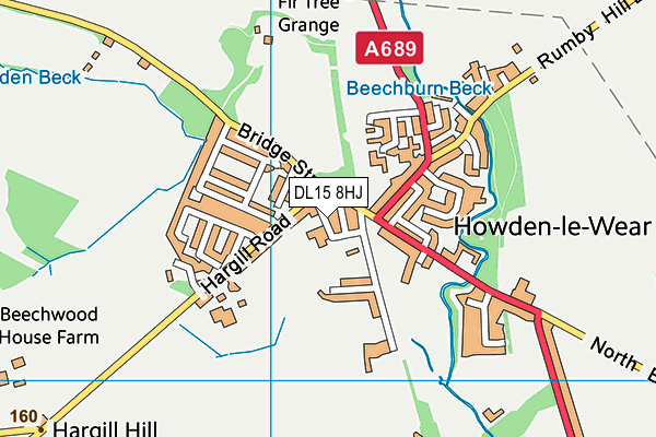 Howden-le-wear Primary School map (DL15 8HJ) - OS VectorMap District (Ordnance Survey)