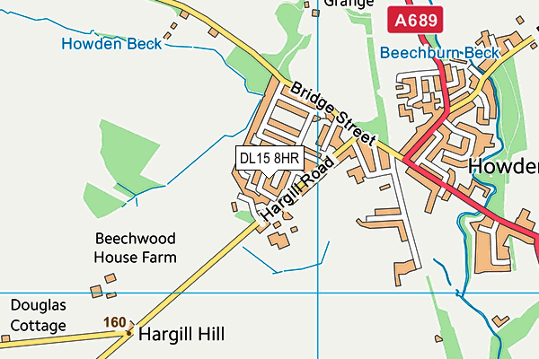 DL15 8HR map - OS VectorMap District (Ordnance Survey)
