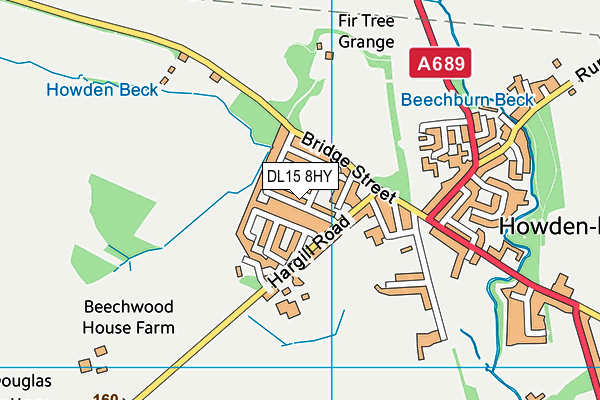 DL15 8HY map - OS VectorMap District (Ordnance Survey)