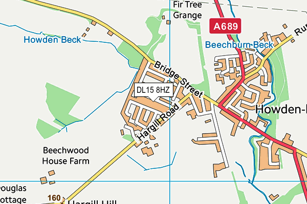 DL15 8HZ map - OS VectorMap District (Ordnance Survey)