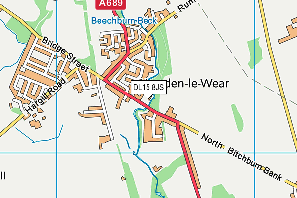 DL15 8JS map - OS VectorMap District (Ordnance Survey)