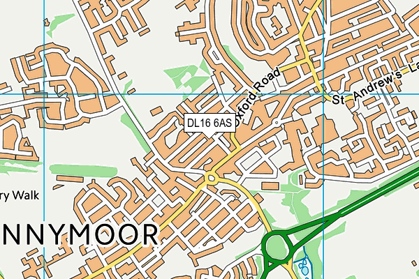 DL16 6AS map - OS VectorMap District (Ordnance Survey)