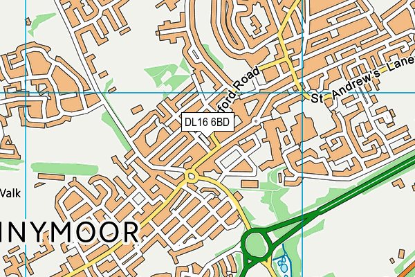 DL16 6BD map - OS VectorMap District (Ordnance Survey)