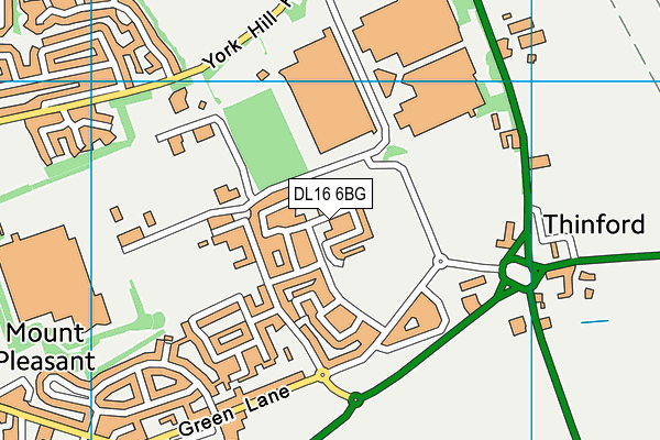 DL16 6BG map - OS VectorMap District (Ordnance Survey)