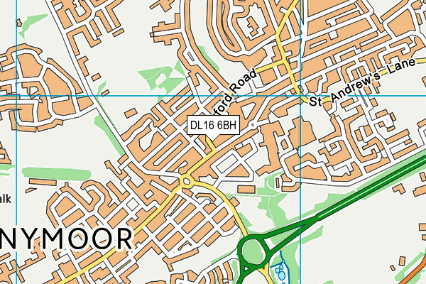 DL16 6BH map - OS VectorMap District (Ordnance Survey)