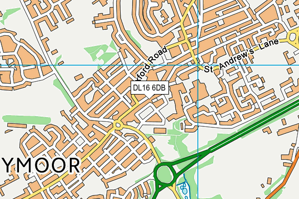 Spennymoor Leisure Centre map (DL16 6DB) - OS VectorMap District (Ordnance Survey)