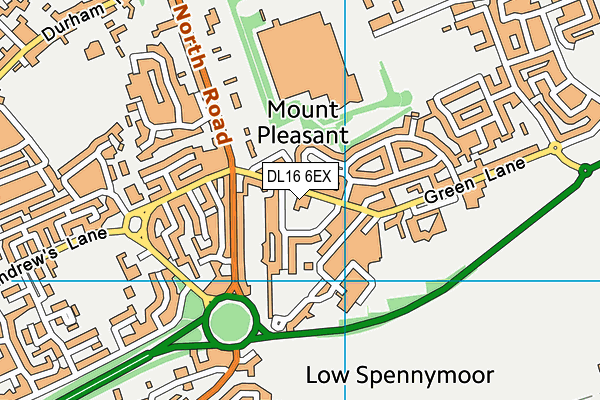 Tudhoe Moor Nursery School map (DL16 6EX) - OS VectorMap District (Ordnance Survey)