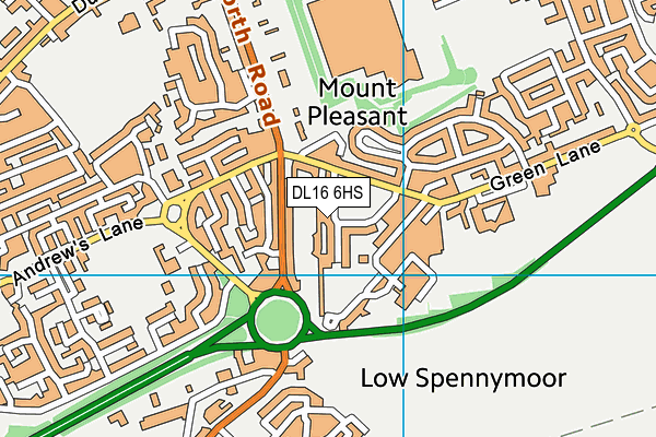 DL16 6HS map - OS VectorMap District (Ordnance Survey)