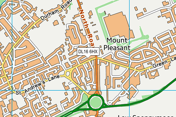 DL16 6HX map - OS VectorMap District (Ordnance Survey)