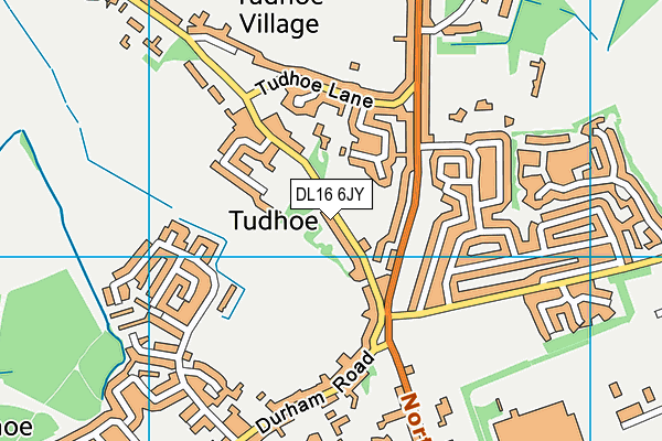 Tudhoe Cricket Club map (DL16 6JY) - OS VectorMap District (Ordnance Survey)