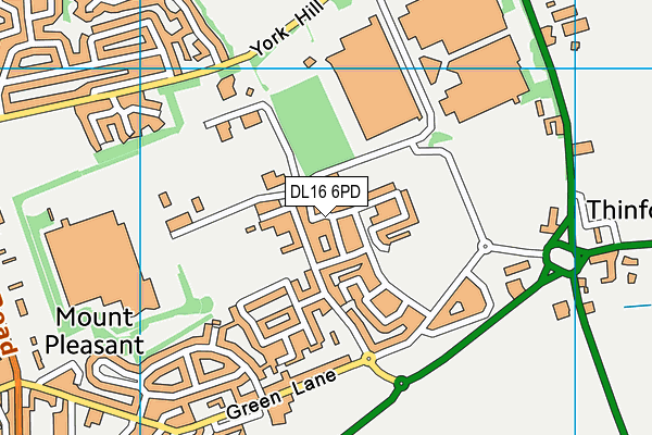 DL16 6PD map - OS VectorMap District (Ordnance Survey)