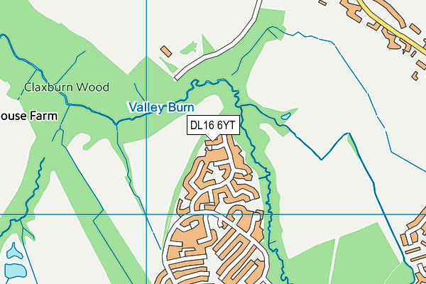 DL16 6YT map - OS VectorMap District (Ordnance Survey)