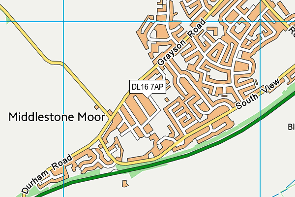 Middlestone Moor Community Centre map (DL16 7AP) - OS VectorMap District (Ordnance Survey)