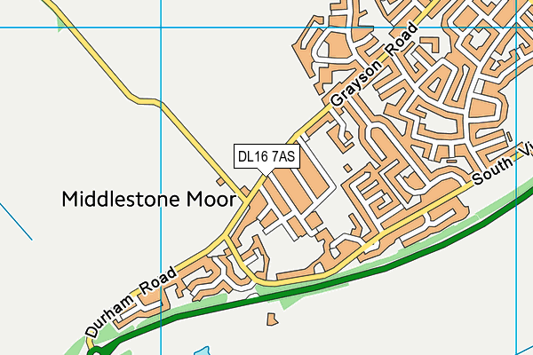 DL16 7AS map - OS VectorMap District (Ordnance Survey)