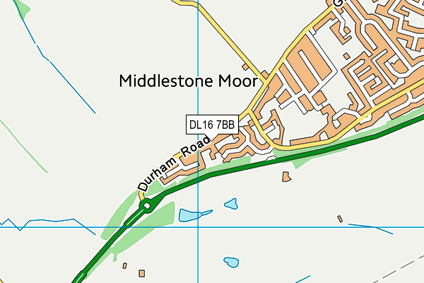 DL16 7BB map - OS VectorMap District (Ordnance Survey)