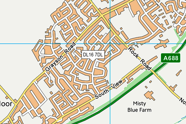 DL16 7DL map - OS VectorMap District (Ordnance Survey)