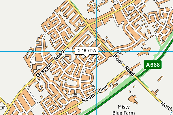 DL16 7DW map - OS VectorMap District (Ordnance Survey)