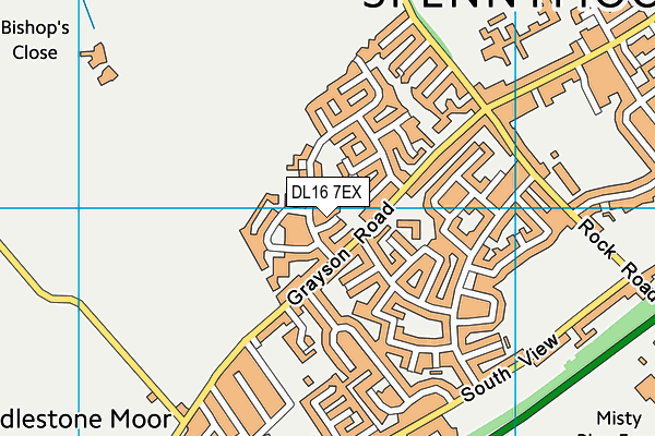 DL16 7EX map - OS VectorMap District (Ordnance Survey)