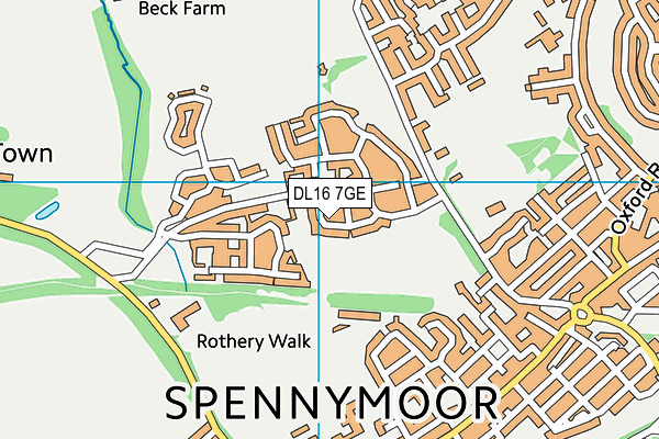 DL16 7GE map - OS VectorMap District (Ordnance Survey)