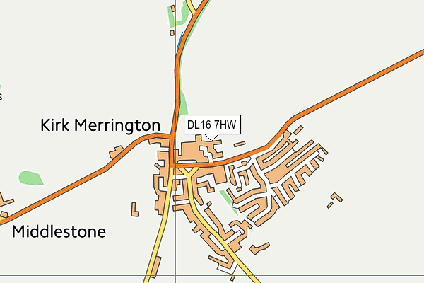 DL16 7HW map - OS VectorMap District (Ordnance Survey)