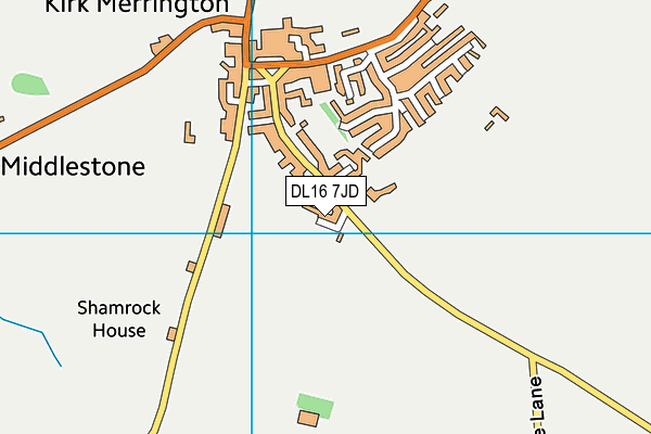 Kirk Merrington Football Pitch map (DL16 7JD) - OS VectorMap District (Ordnance Survey)