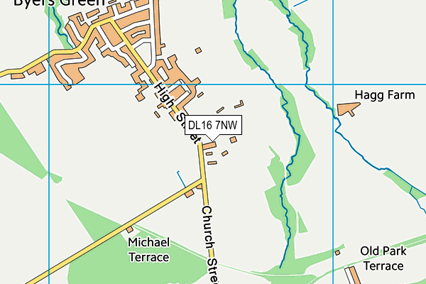 DL16 7NW map - OS VectorMap District (Ordnance Survey)