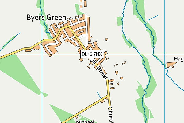 DL16 7NX map - OS VectorMap District (Ordnance Survey)