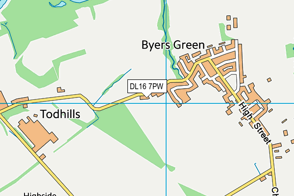DL16 7PW map - OS VectorMap District (Ordnance Survey)