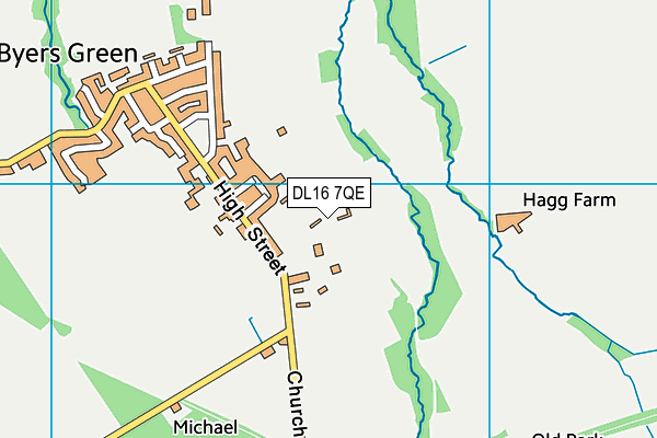 DL16 7QE map - OS VectorMap District (Ordnance Survey)