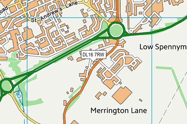 DL16 7RW map - OS VectorMap District (Ordnance Survey)