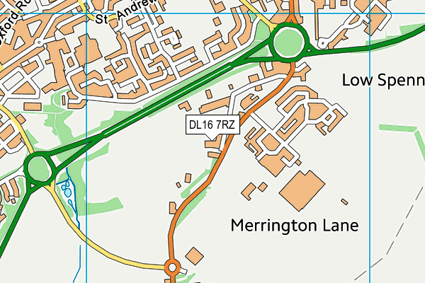 DL16 7RZ map - OS VectorMap District (Ordnance Survey)