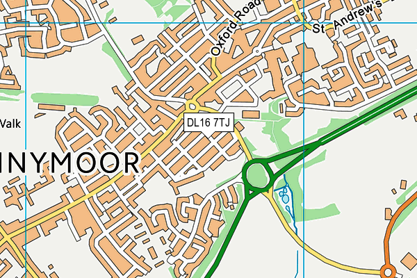 DL16 7TJ map - OS VectorMap District (Ordnance Survey)