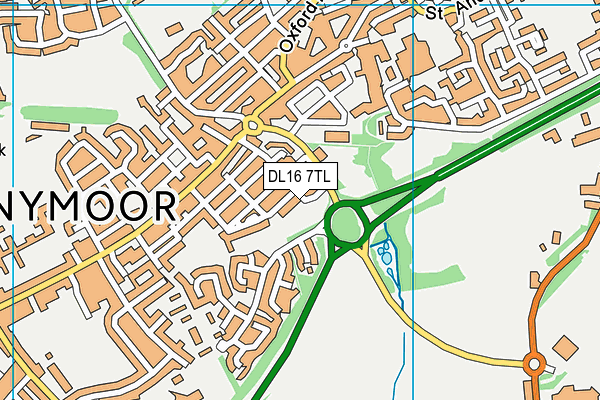DL16 7TL map - OS VectorMap District (Ordnance Survey)