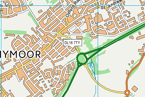 DL16 7TY map - OS VectorMap District (Ordnance Survey)