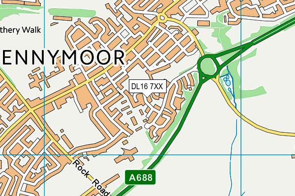 DL16 7XX map - OS VectorMap District (Ordnance Survey)