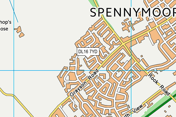 DL16 7YD map - OS VectorMap District (Ordnance Survey)