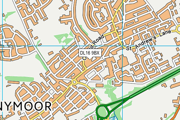 DL16 9BX map - OS VectorMap District (Ordnance Survey)