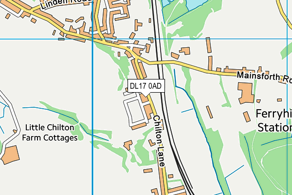 DL17 0AD map - OS VectorMap District (Ordnance Survey)