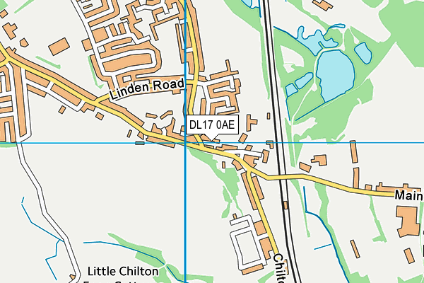 DL17 0AE map - OS VectorMap District (Ordnance Survey)