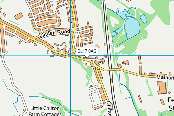 DL17 0AG map - OS VectorMap District (Ordnance Survey)