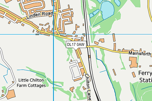 DL17 0AW map - OS VectorMap District (Ordnance Survey)